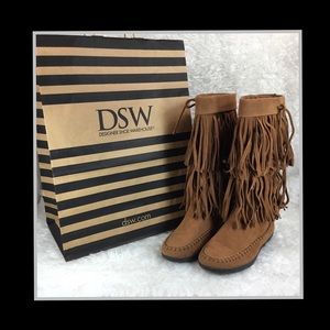SUGAR CHESSIE DOUBLE FRINGE BOOT 7 1/2 - VEGAN